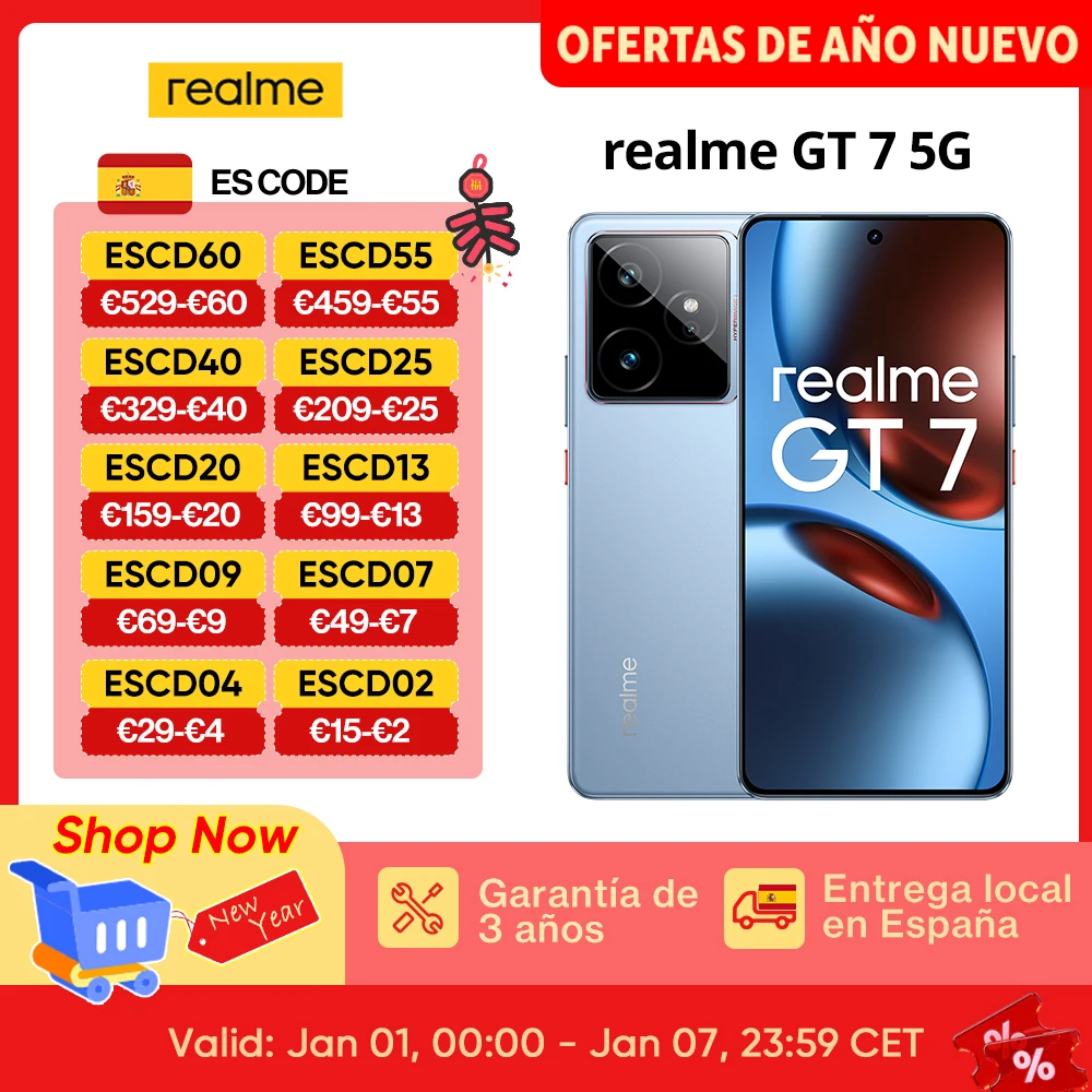 Version mondiale realme GT 7 5G AI Smartphone MTK Dimensity 9400e 6000nits Pro-Esports Display 7000 mAh Battery 120W Ultra Charge Version mondiale realme GT 7 5G AI Smartphone MTK Dimensity 9400e 6000nits Pro-Esports Display 7000 mAh Battery 120W Ultra Charge