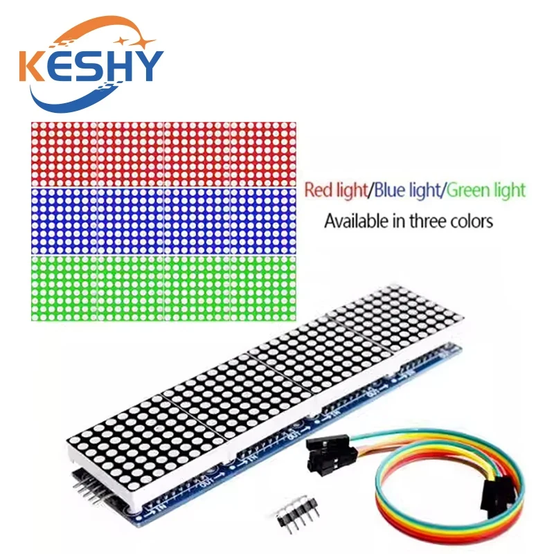 MAX7219 Dot Matrix Module For Arduino Microcontroller 4 In One Display with 5P Line