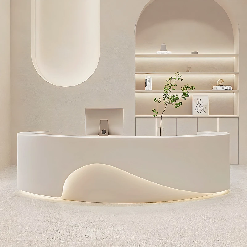 beauty salon Curved reception counter Clothing store Company modern reception desk Bar simple  custom balcão para loja Furniture