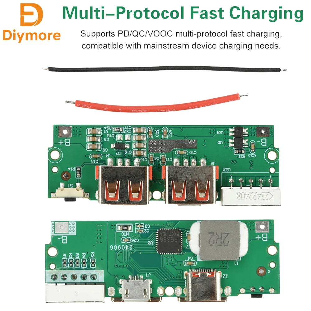22.5W Fast Charging Motherboard Power Bank Diy Module 3.7V Battery Motherboard Digital Tube Display Mobile Power Circuit Board