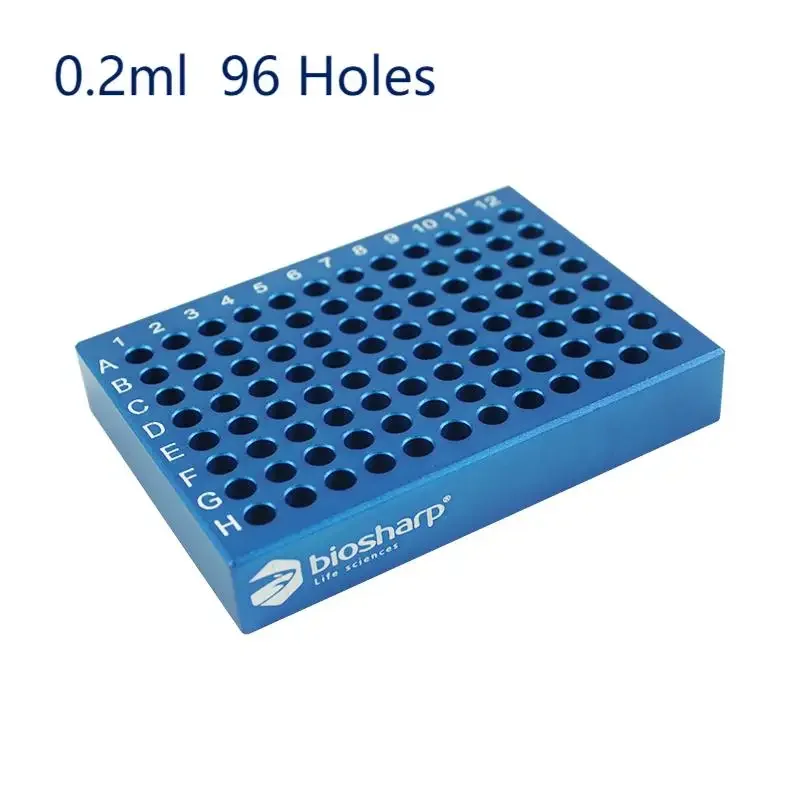 Biosharp 0.2ml/1.5ml/2.0ml Low Temperature Metal Ice Box (pointed Bottom & Flat Bottom) 24/60/96 Holes Aluminum Alloy Material