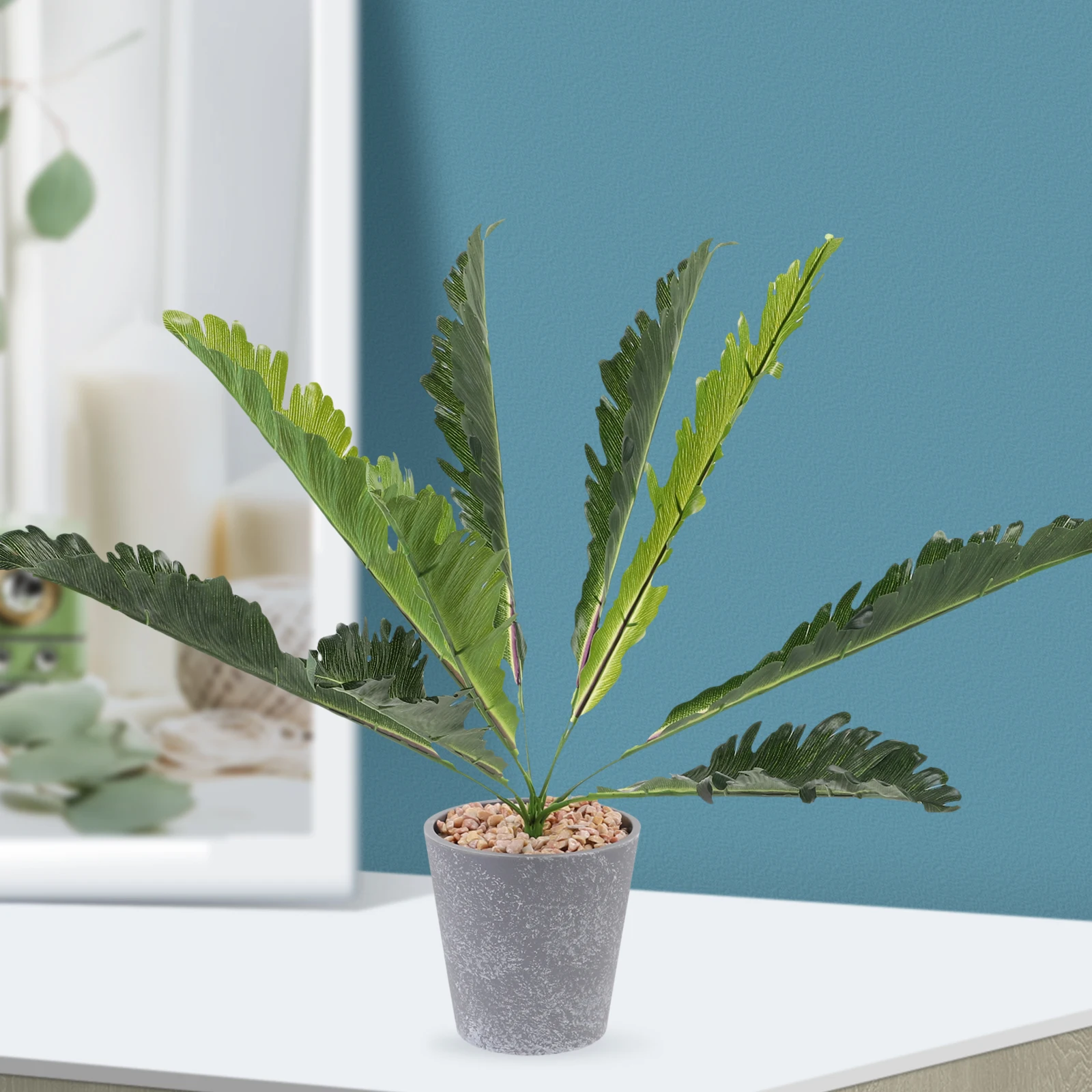 

2 Pcs Simulated Potted Plant Dorm Decor Home Elegant Lifelike Snake Plant nament Faux Sansevieria Artificial Green Leaf
