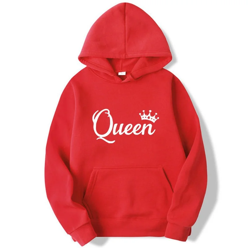 Fashion Queen Letter Printed Hoodies Men Woman Hoodie Streetwear Hooded Sweatshirts Harajuku Sports Pullovers Unisex Clothing