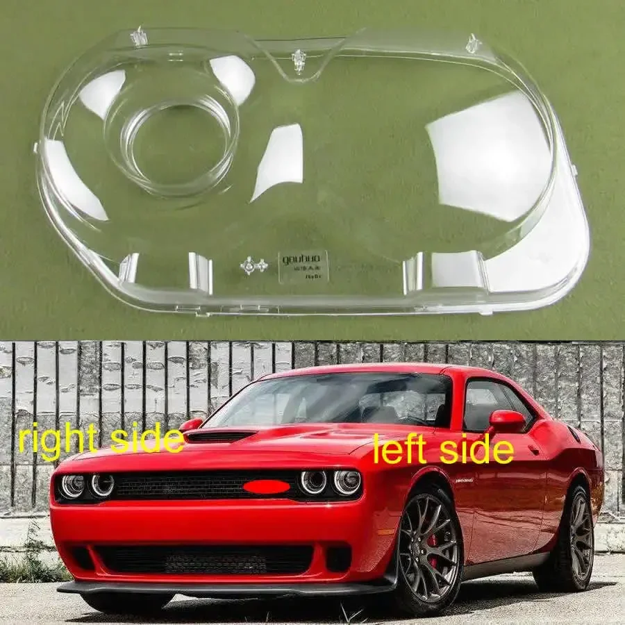 

For Dodge Challenger Hellcat 2008-2020 Headlight Cover Transparent Headlamp Shell Lens Replace Original Lampshade Plexiglass