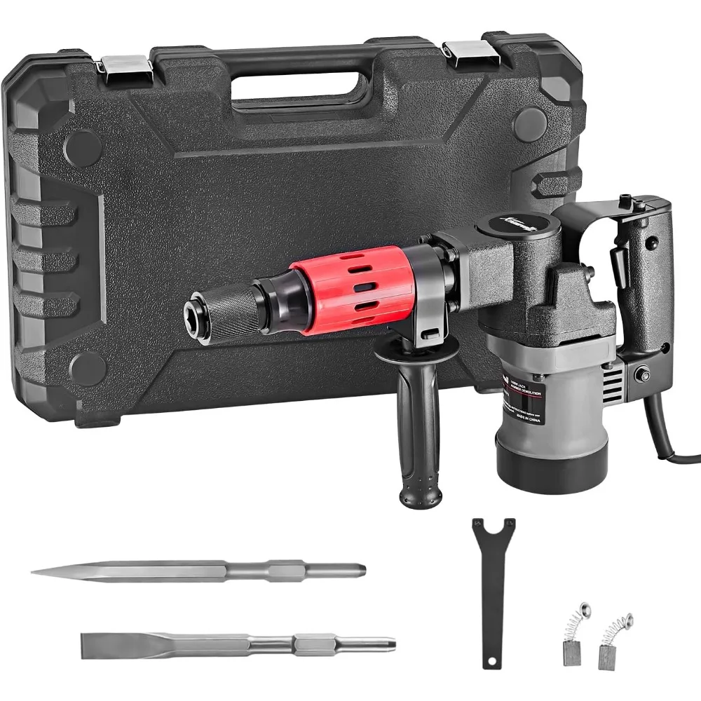 

Demolition Electric Jack Hammer 1000W Concrete Breaker with Chisel Bits Set and Carrying Case