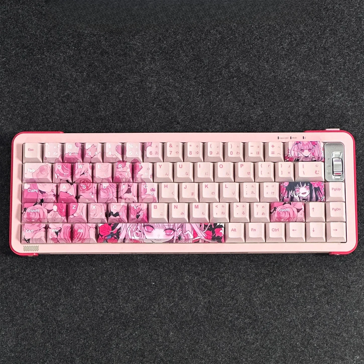 

Anime Pink Cherry Key Cap Kit PBT 83/101 Keys Office Gift Fits 60/64/84/98 Mechanical Keyboard MX Switch