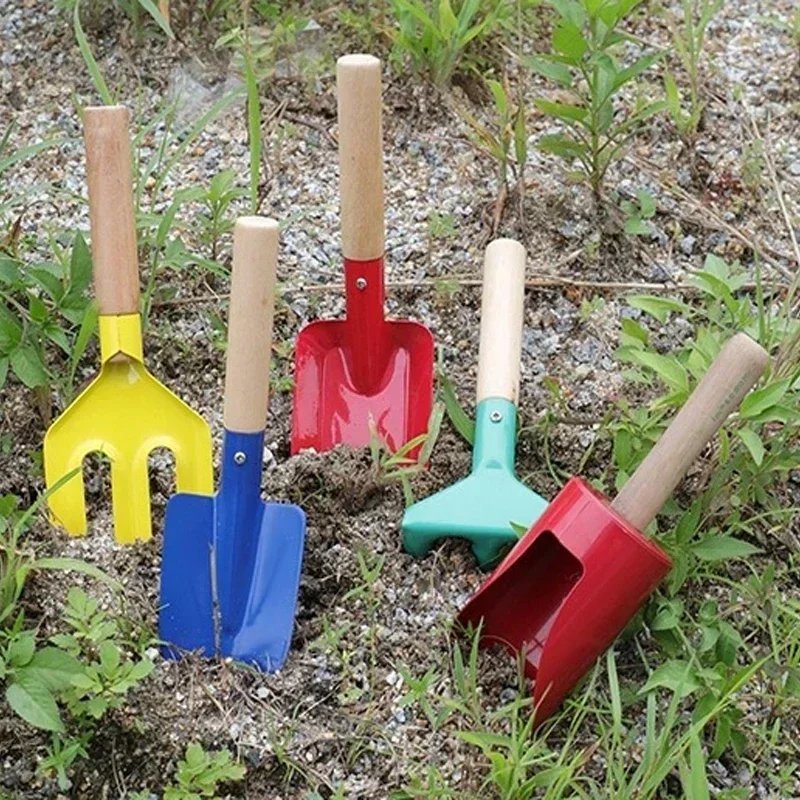 Imagem -06 - Kids Gardening Tool Grupo Colher Infantil pá Ancinho Espátula Garfo Brinquedos de Escavação Portátil Seguro Praia Areia Playing Tools Pcs