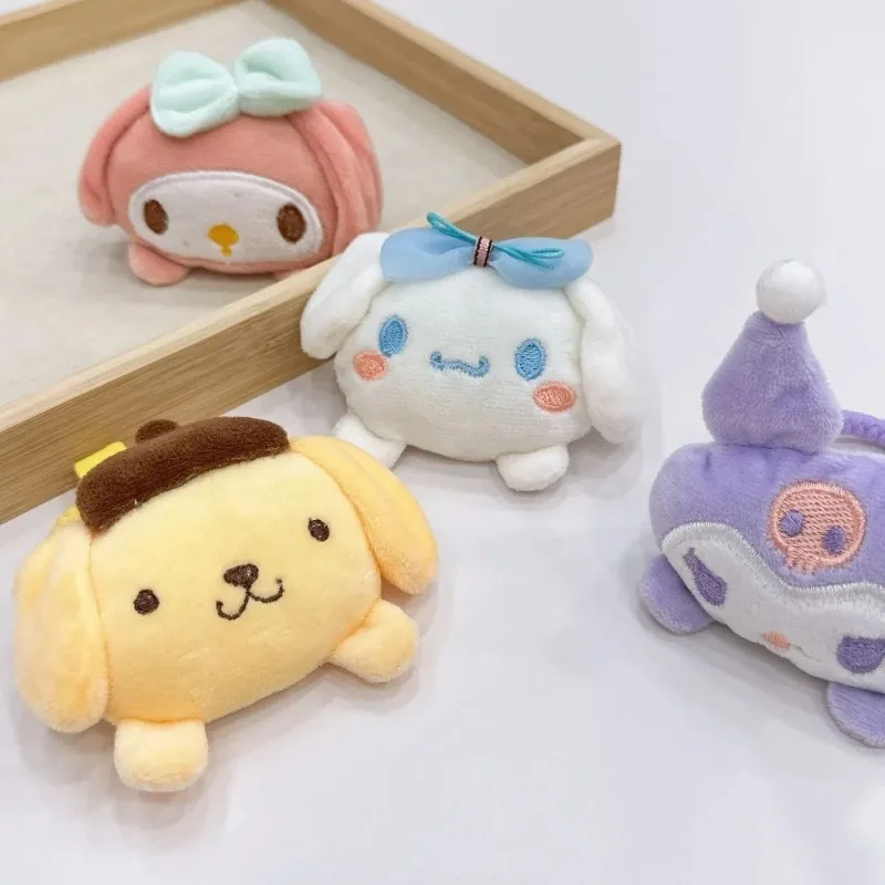 Sanrio POM Purin ผูกผมผ้ากำมะหยี่นุ่มเรียบง่ายน่ารักมีความยืดหยุ่นสูงเครื่องประดับผมของขวัญวันหยุดสำหรับเด็กผู้หญิงเครื่องประดับผม