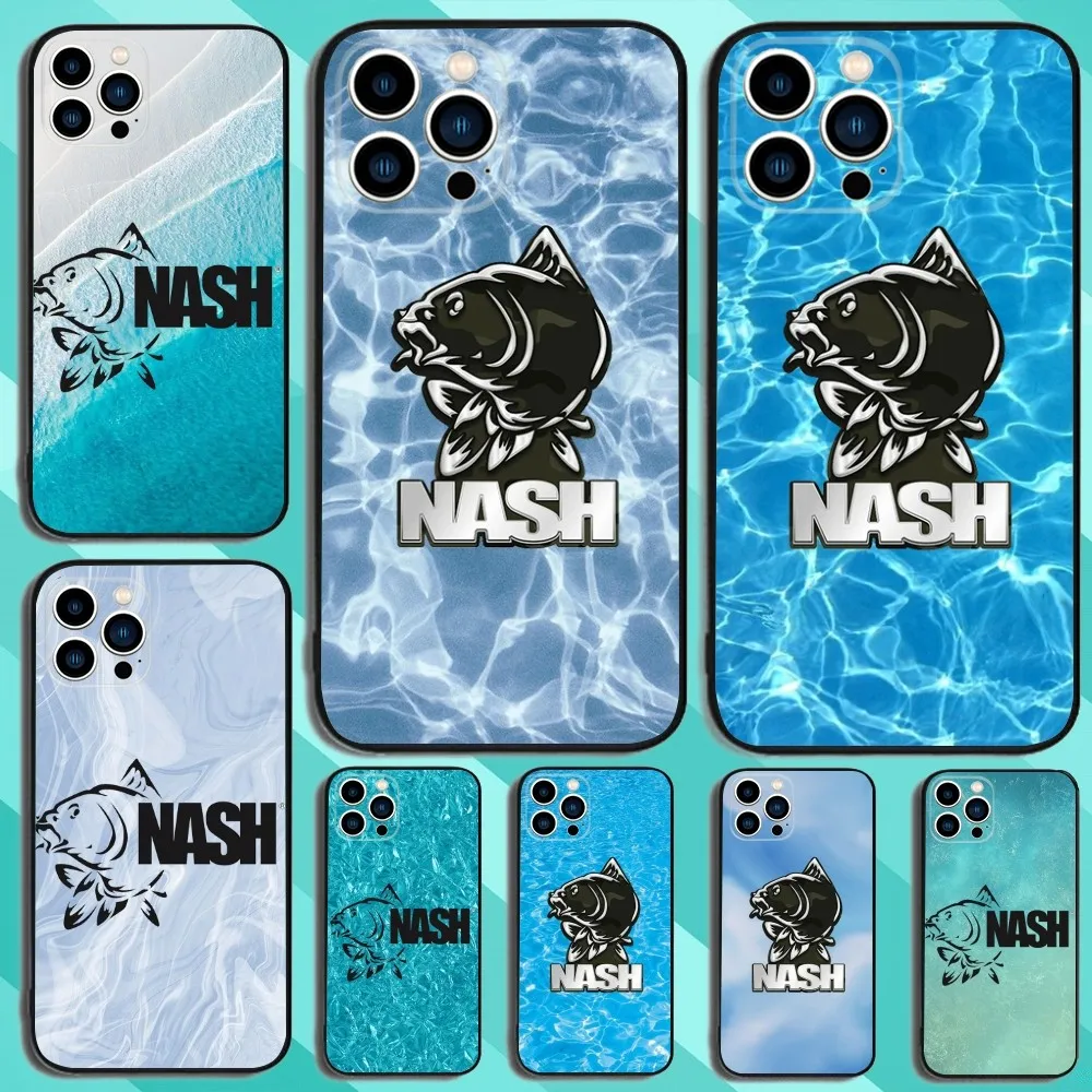 

N-Nash Fishing Cool Phone Case For iPhone 16,15,14,13,12,11,Plus,Pro Max,XS,X,XR,SE,Mini,8,7 Soft Silicone Black Cover
