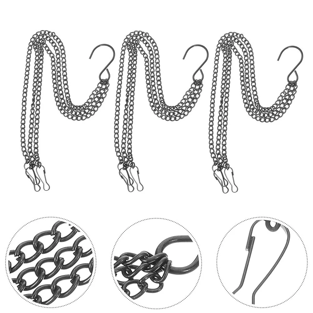 

3pcs Flowerpot Hanging Chains Sturdy Iron Material For Plant Basket Birdcage Garden Hanger Replacement Chain Decor Hanging