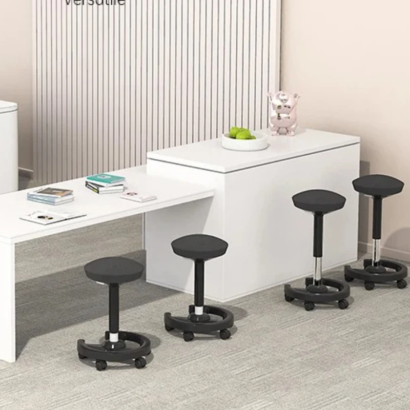  مقعد بار قابل للتعديل - مقعد مطبخ دوار بعجلات، ارتفاع قابل للتعديل للمنزل والصالون والمكتب، كرسي طعام مستدير #3