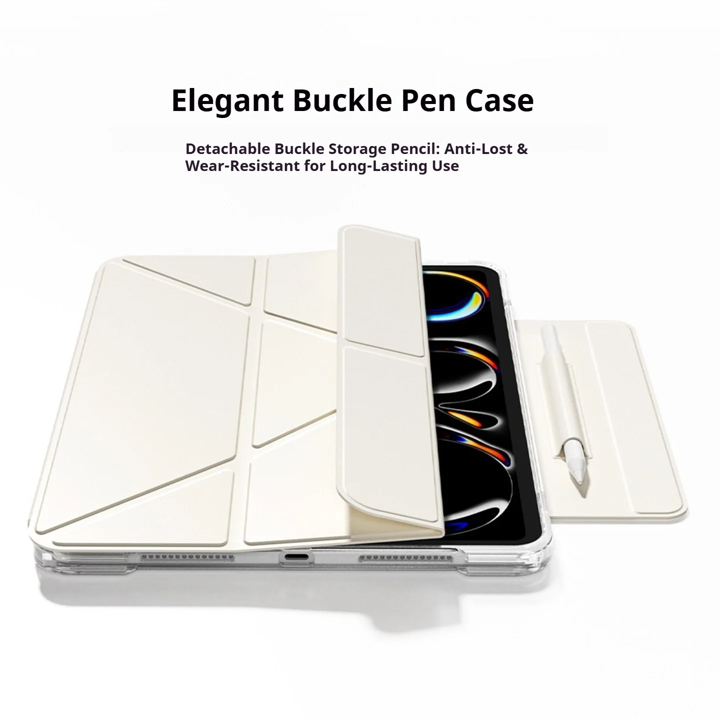 RBP for iPad A16 11/10th Gen/Air 4/5/6//7/8/ Pro 11 Mini 67 Y-fold Stand Case, 3-in-1 Transparent Case with Pencil Holder Cover