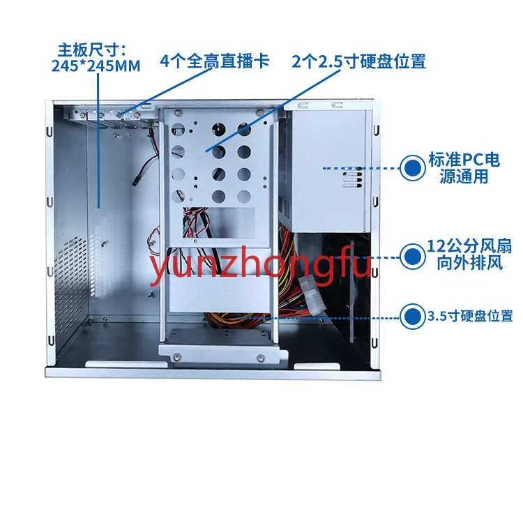 4U rack mounted standard with galvanized steel plate anti rust wall mounted server industrial control case