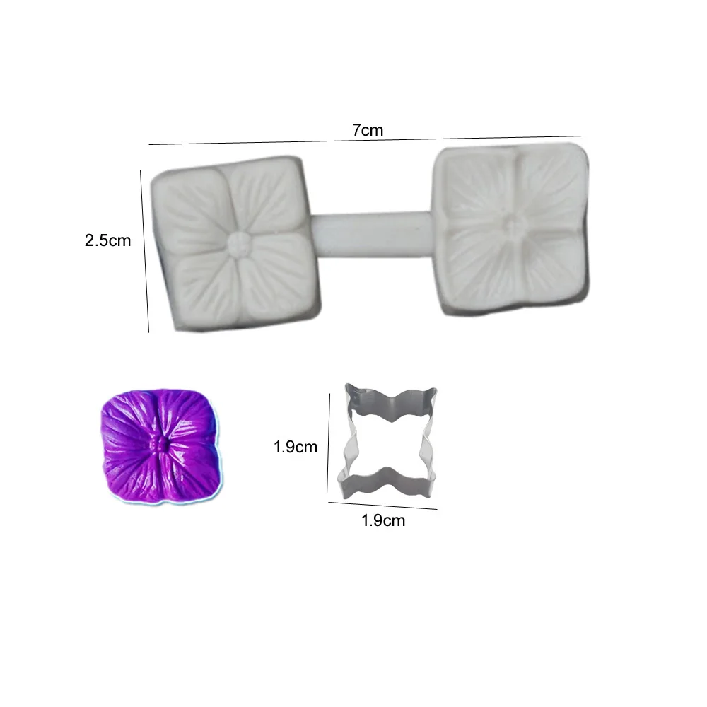 2PCS Daisy &Five Star &Hydrangea Flower Silicone Moulds&Cutters Fondant Gumpaste Sugar Clay Molde Silicon Cake Decoration Tools