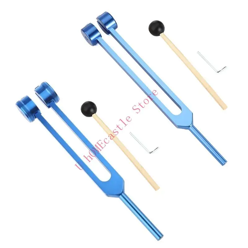 63HF Tuning Fork Set 128 Hz Medical Tuning Fork Hearing Test Aluminum Alloy Tuning Energy Fork with Hammer Tap Musical Tool