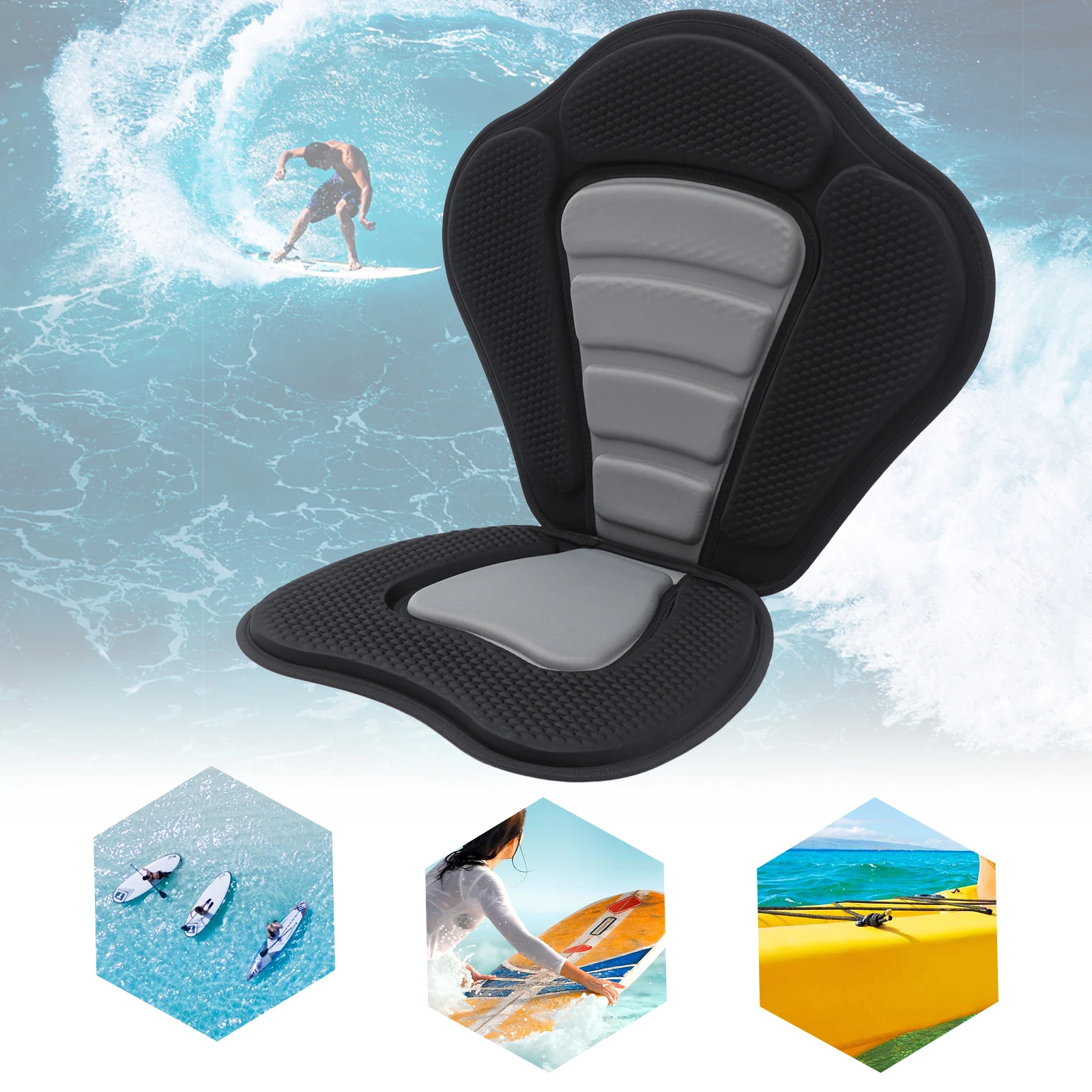 Deluxe Padded Kayak Seat Fishing Boat Seat With Storage Bag Comfortable Canoe Seats Portable Drifting Supplies