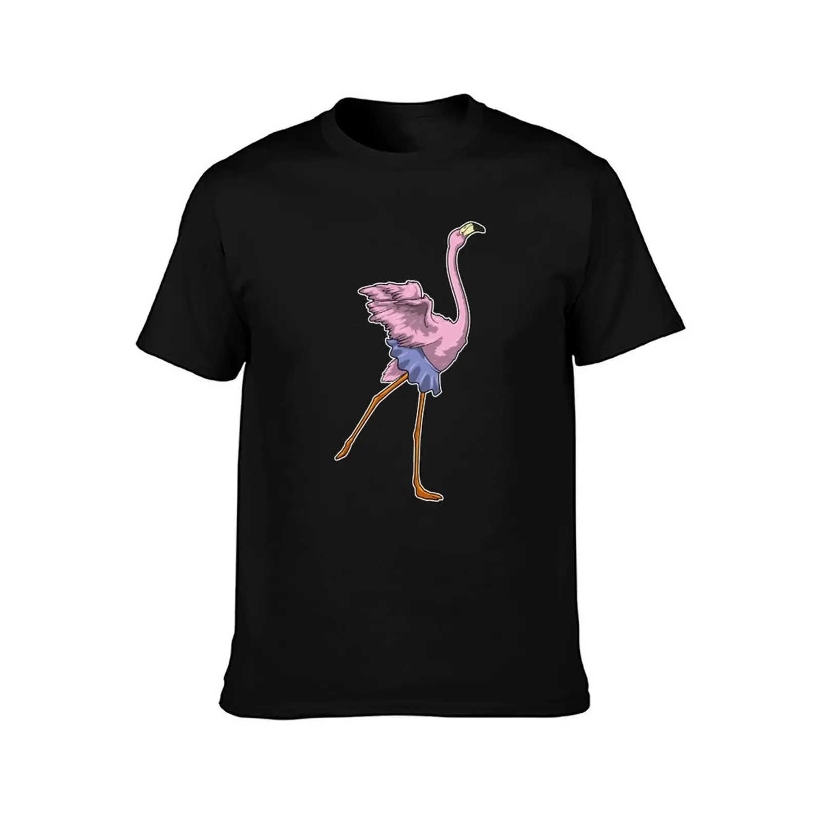 Flamingo Ballerina Ballet T-Shirt, Summer Casual Cotton Tee, Oversized Streetwear Tops, Vintage Graphic Print, Unisex Men Women