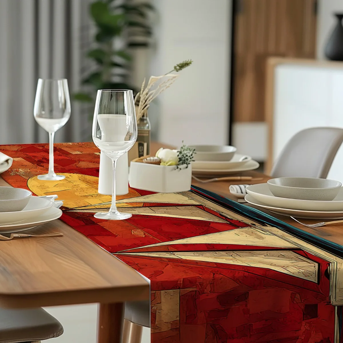 decoration table runner Sunset Sailboats Abstract Impressionism Long cloth Kitchen Dining Table Decoration for Indoor Outdoor Ho
