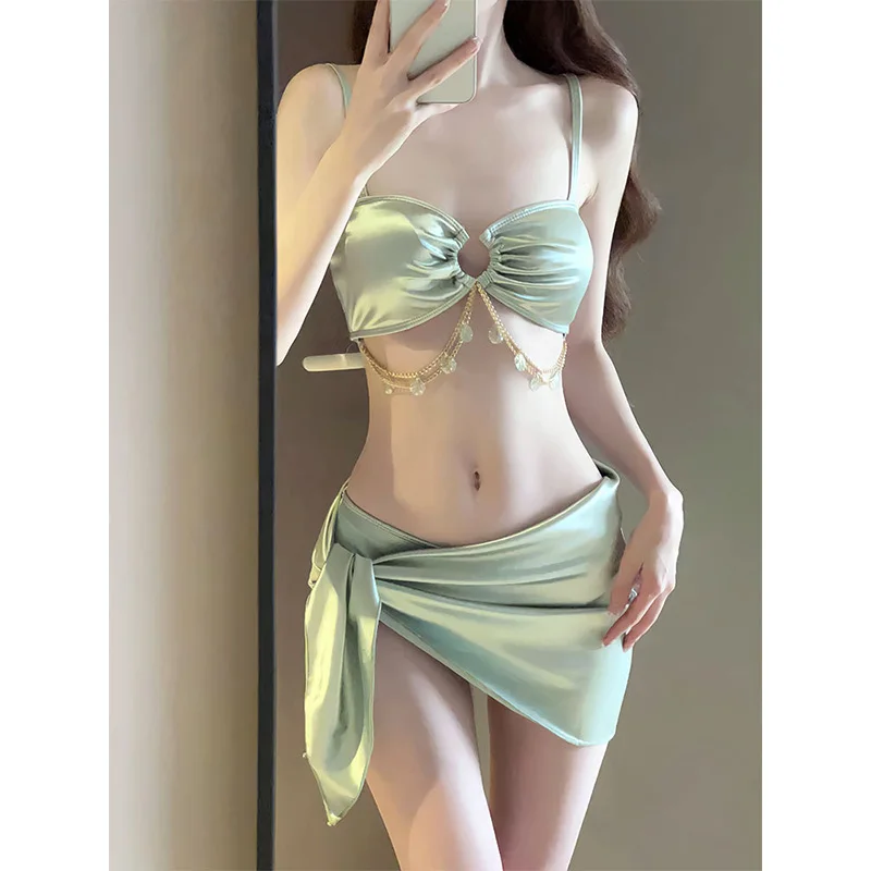 

Hot Sale Of The Season New Bikini Swimsuit Women Strap Sexy Slim Fashion Skirt Style Cover Belly Separate Vacation Beach AE Stoc