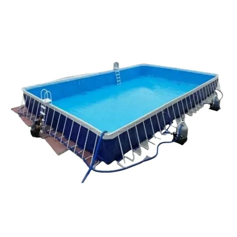 Square large size pvc metal tube frame swimming pool Large inflatable swimming pool