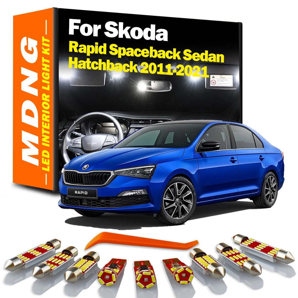 MDNG For Skoda Rapid NH1 NH2 NH3 Spaceback Sedan Hatchback 2011-2017 2018 2019 2020 2021 Car Bulbs LED Interior Light Kit Canbus