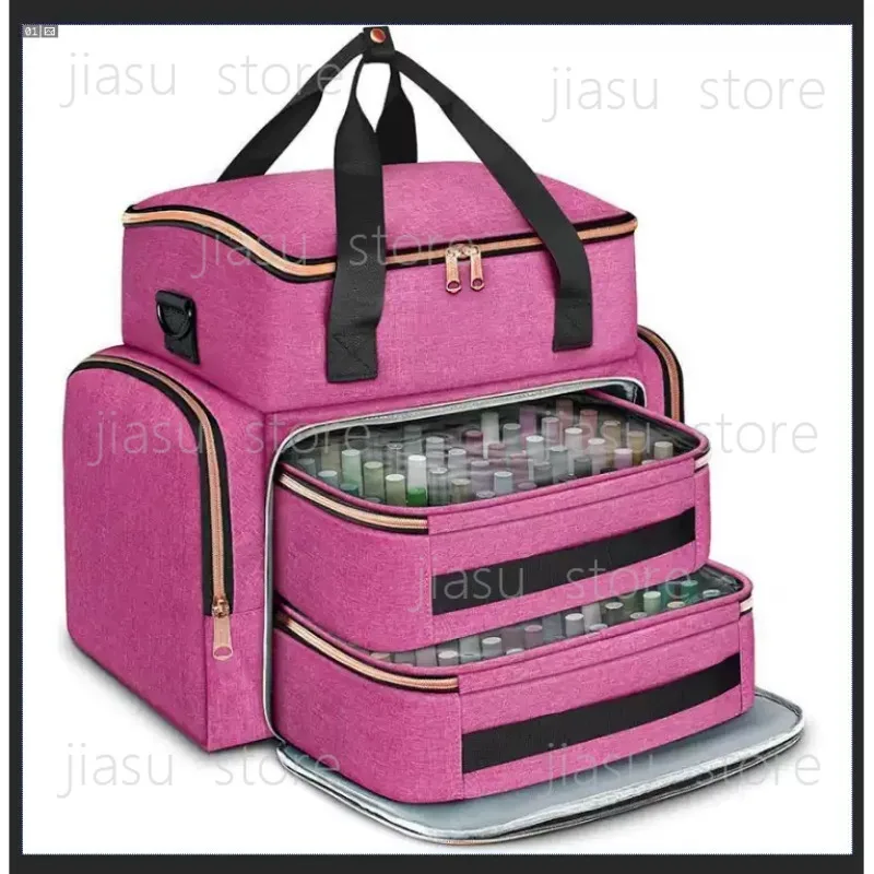 Portable Multi-layer Nail Storage Case for Nail Artists, Handheld Manicure Tool Bag with Space for Nail UV LED Lamp