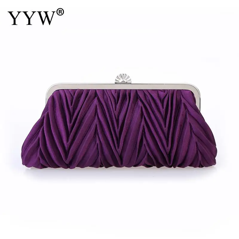 Luxury Satin Elegant Clutch Bag With Chain Shoulder Bags Wedding Solid Envelope Pouch Ladies Party Banquet Clutches Purse