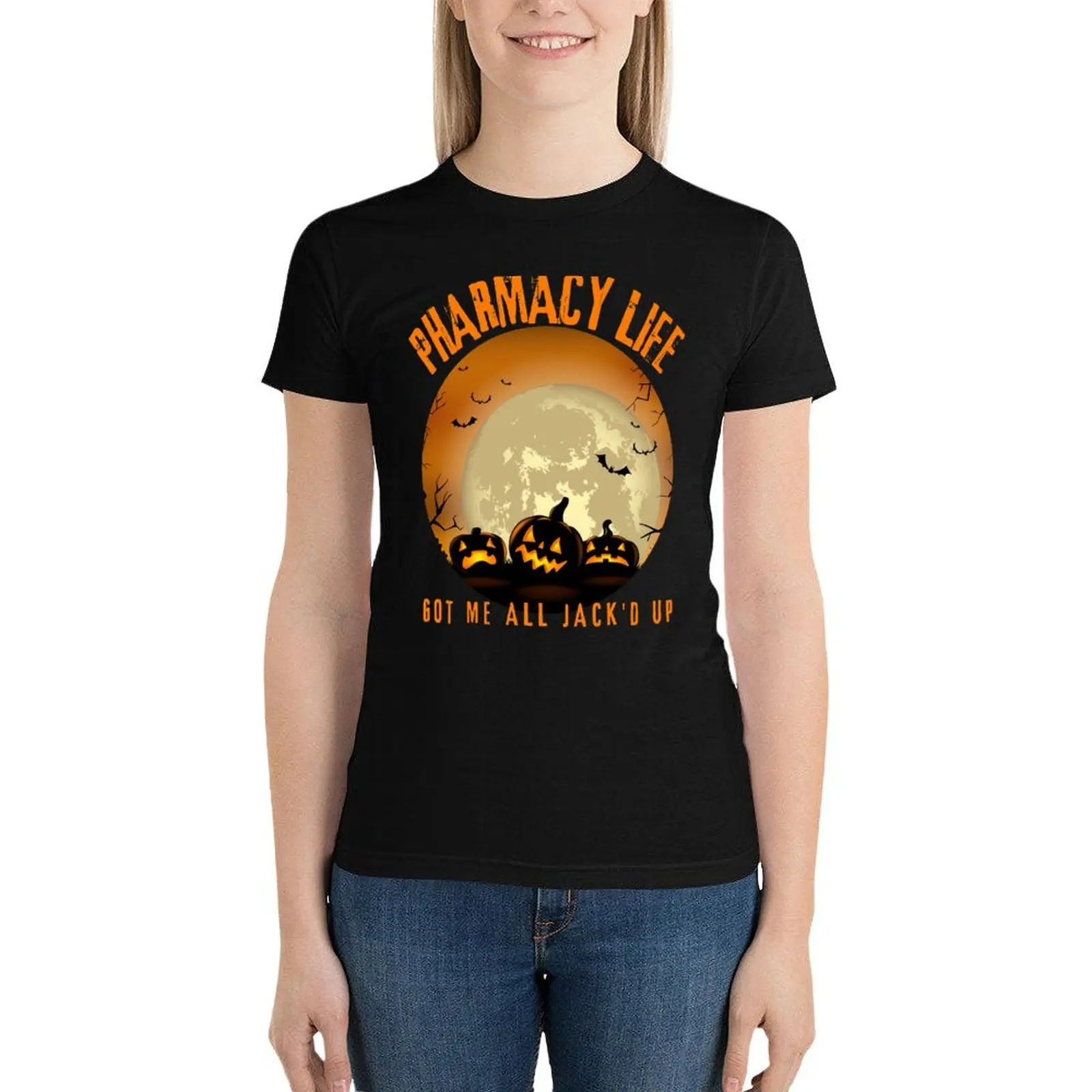 Apotheke Halloween T-Shirt Schweiß süße Kleidung koreanische Mode Mode Frau Bluse