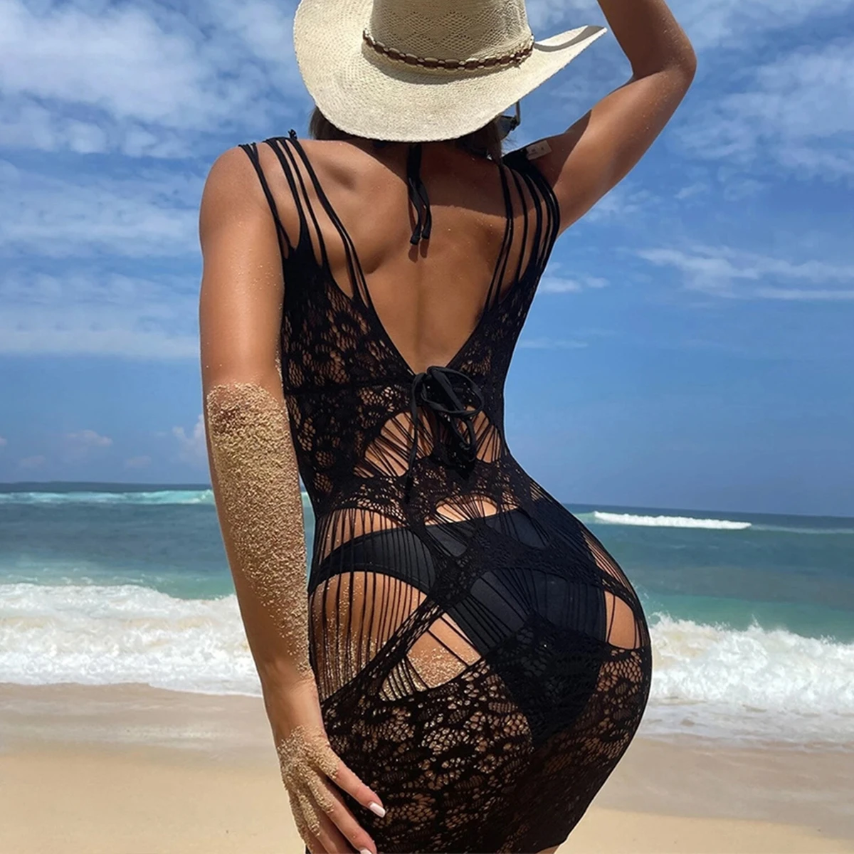 女性のためのディープvメッシュパッチワークドレス、透明、レトロ、フィッシュネット、レオタード、バービー、甘い三輪車、ボディスーツ、レイブダーティ、下着をご覧ください