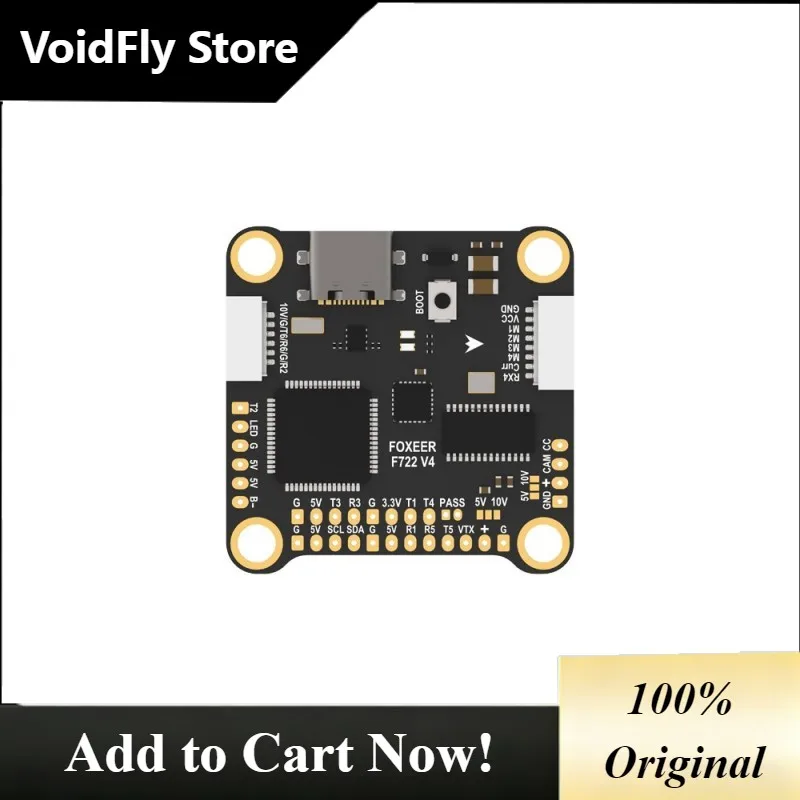 VoidFly Foxeer F722 V4 Flight Control MPU6000 FC 4-8S Dual BEC Barometer 30X30MM For O3 HD /VISTA/HDZERO/ Analog VTX FPV Racing