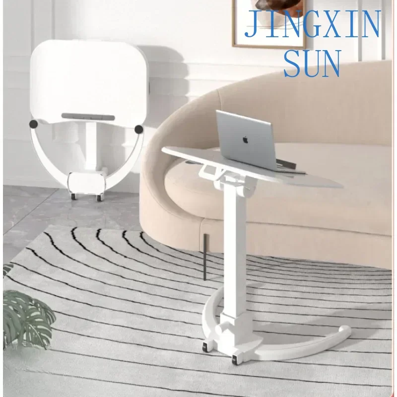 Movable Folding Computer Desk with Adjustable Height for Home Office and Workstation