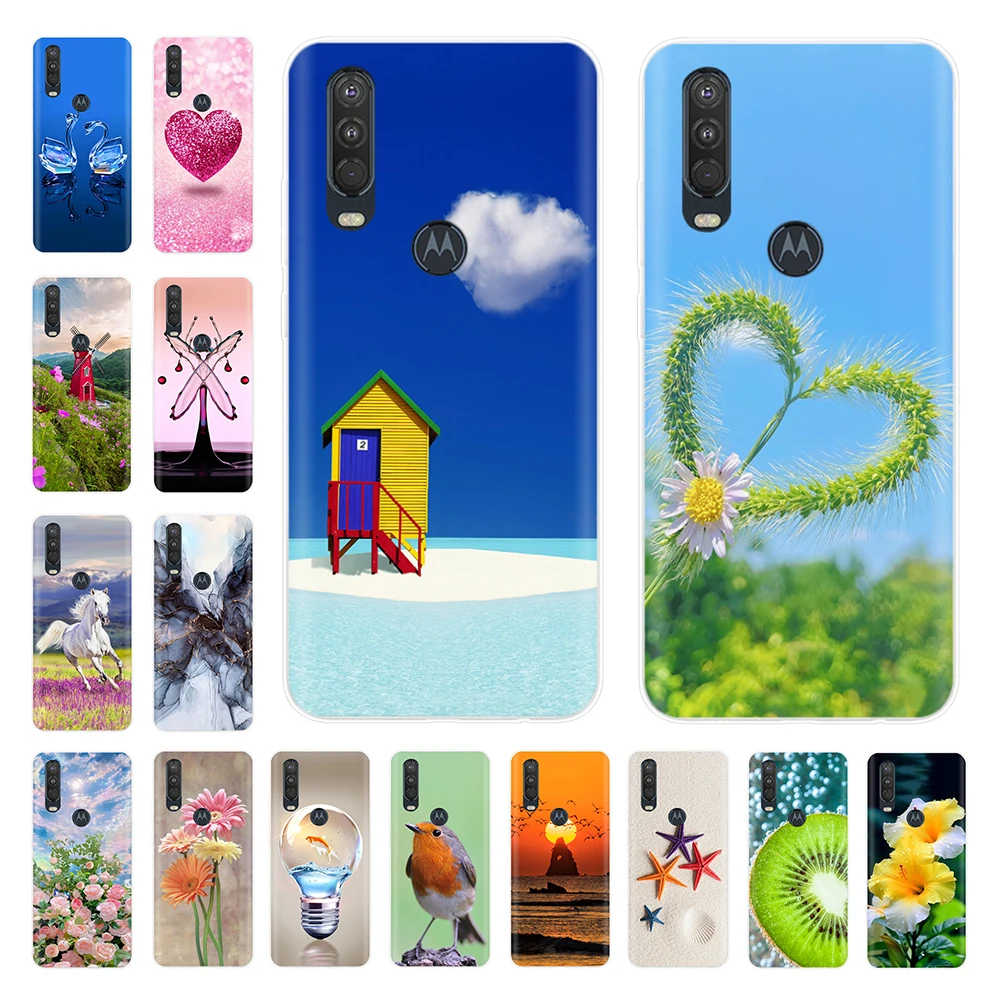 For Moto One Action Case Soft TPU Silicone Back Cover For Motorola Moto One Vision OneAction Phone Case Protective Fashion Coque