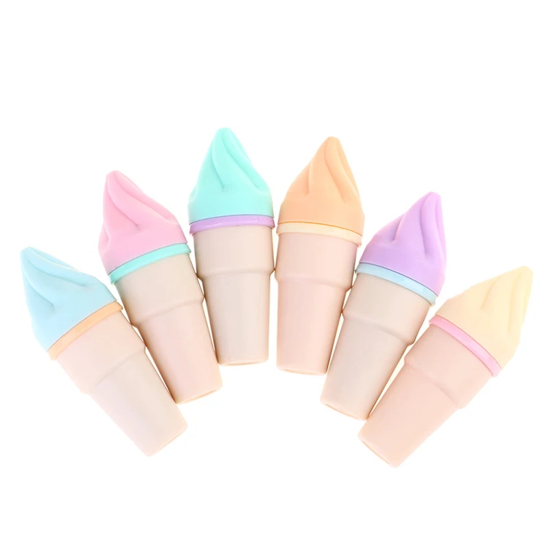 6pcs/pack Kawaii Ice Cream Candy Color Highlighter Office School Supplies