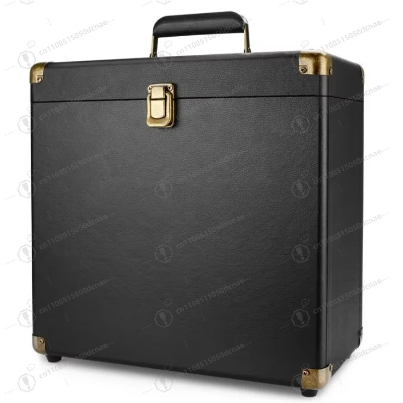 Vintage Vinyl Record Storage Case Portable Leather LP Record Storage Suitcase Antique Style