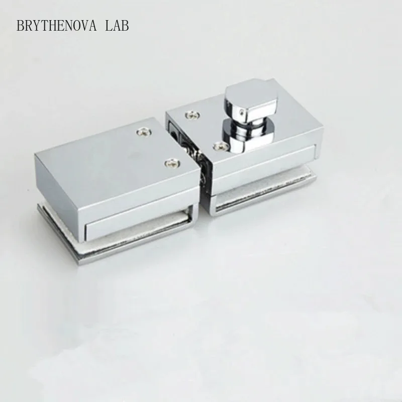 Double Glass Door Latches Lock 304 Stainless Steel Without Lock, Hole, Bidirectional Unlock Frameless Glass Door for Home Office