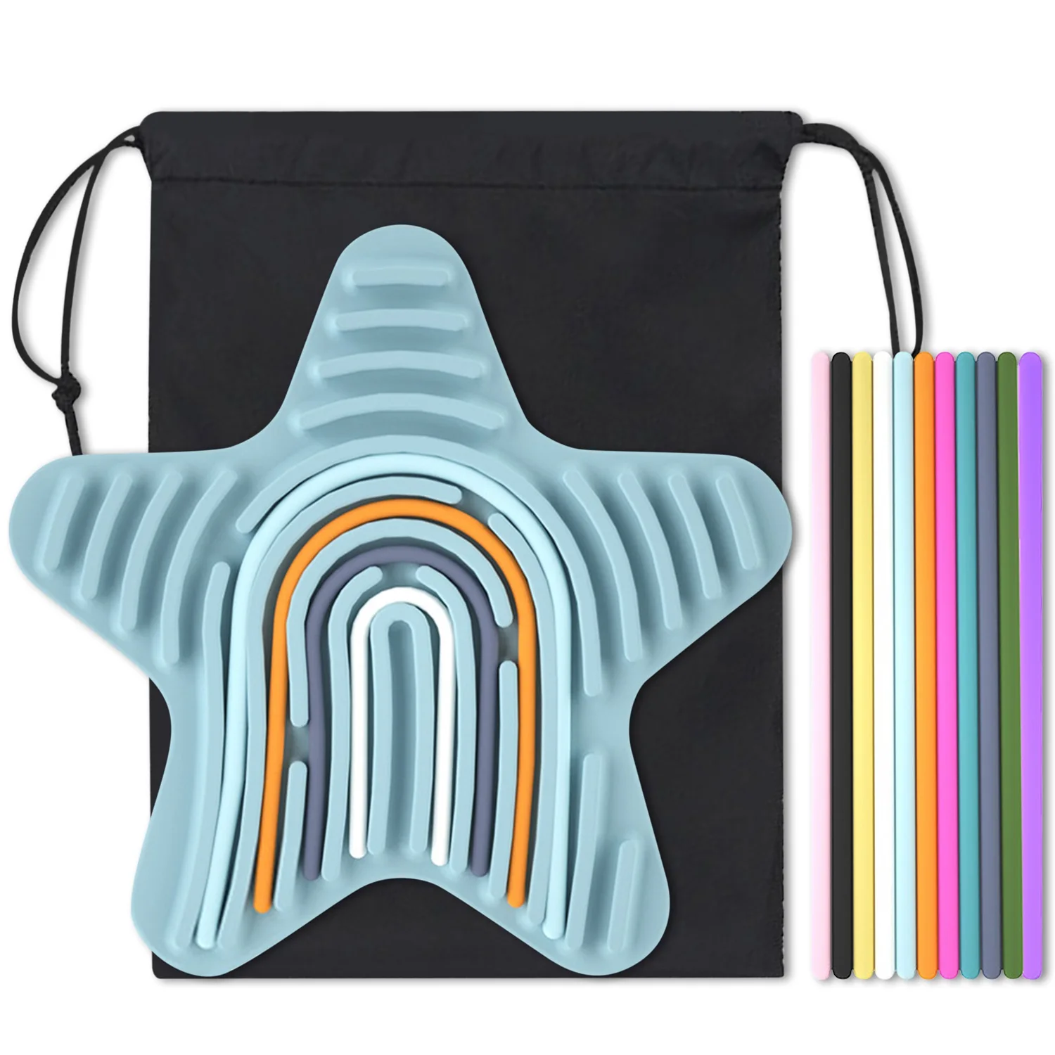 13 قطعة الحب الأزرق شكل نجمة مجلس الحسية الحسية تململ التوحد سيليكون تهدئة الأنشطة لمكتب النشاط الحد من التوتر #2