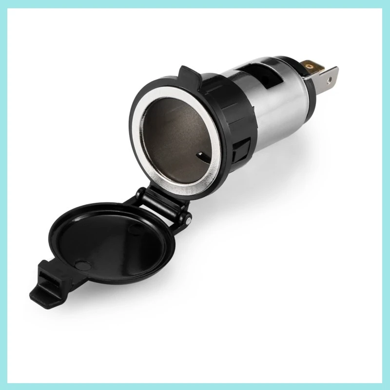 12V Car Mounted Modified Cigarette Lighter Female Plug Power Socket Waterproof With Cover+1m Wire Car Charging Socket B2