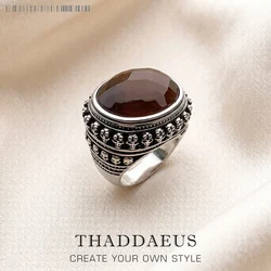 Ring Tiger Eye & Skull 925 Sterling Silver Vintage Gift for Women Men Fine Jewelry