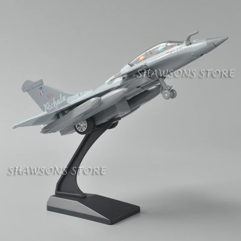 Modelo de avión fundido a presión, juguete de Francia Dassault Rafale Jet Fighter, réplica en miniatura con sonido y luz, 1:87