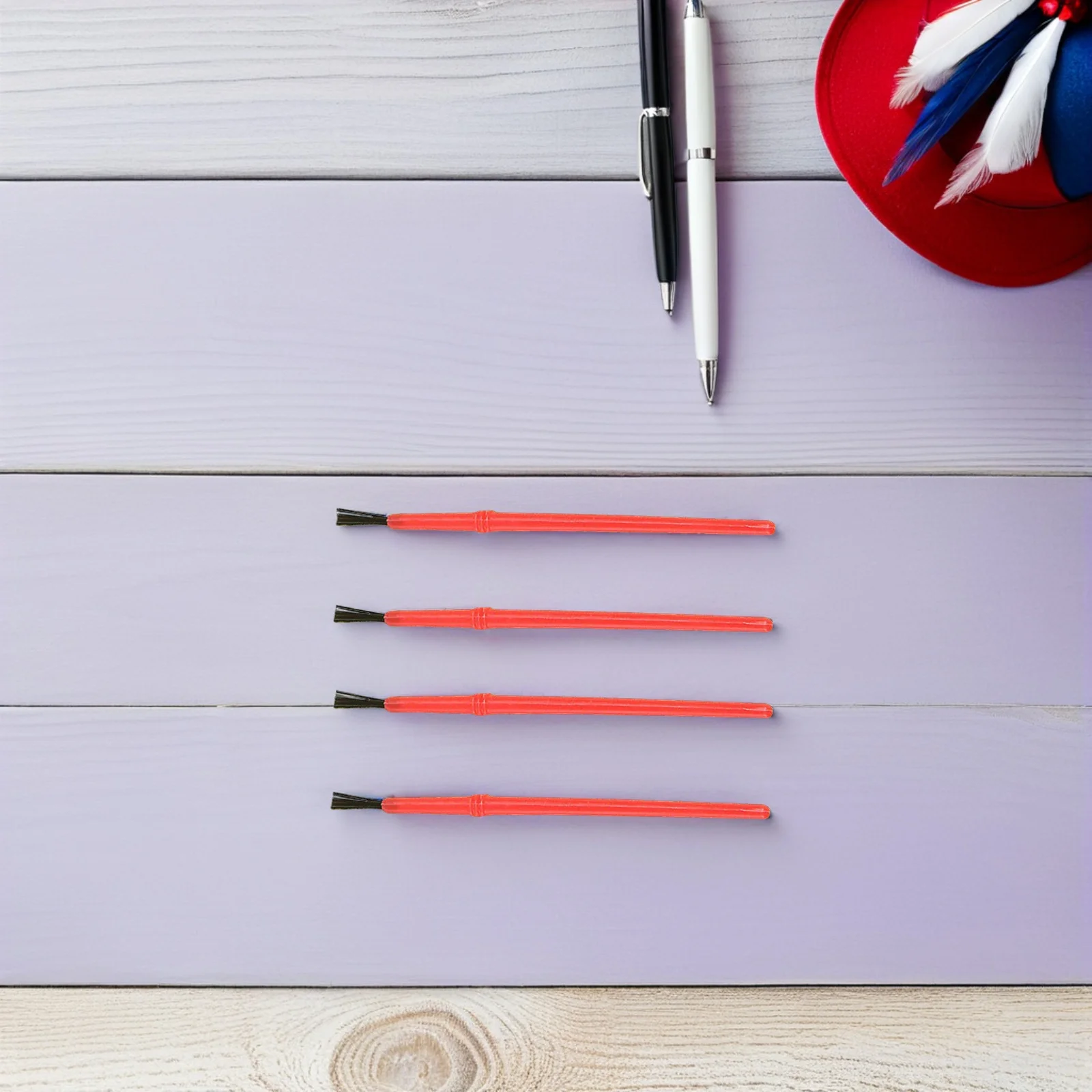 

5pcs 5 Pack Paint Brush 's Brushes for Painting Artists Supplies Bulk Flat Paddle Red Colorful