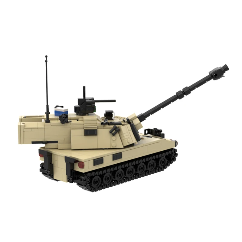 Military Building Block MOC M109 Tracked Mobile Artillery Brick Assembly Model Collection Display Puzzle Children's Toy Gifts