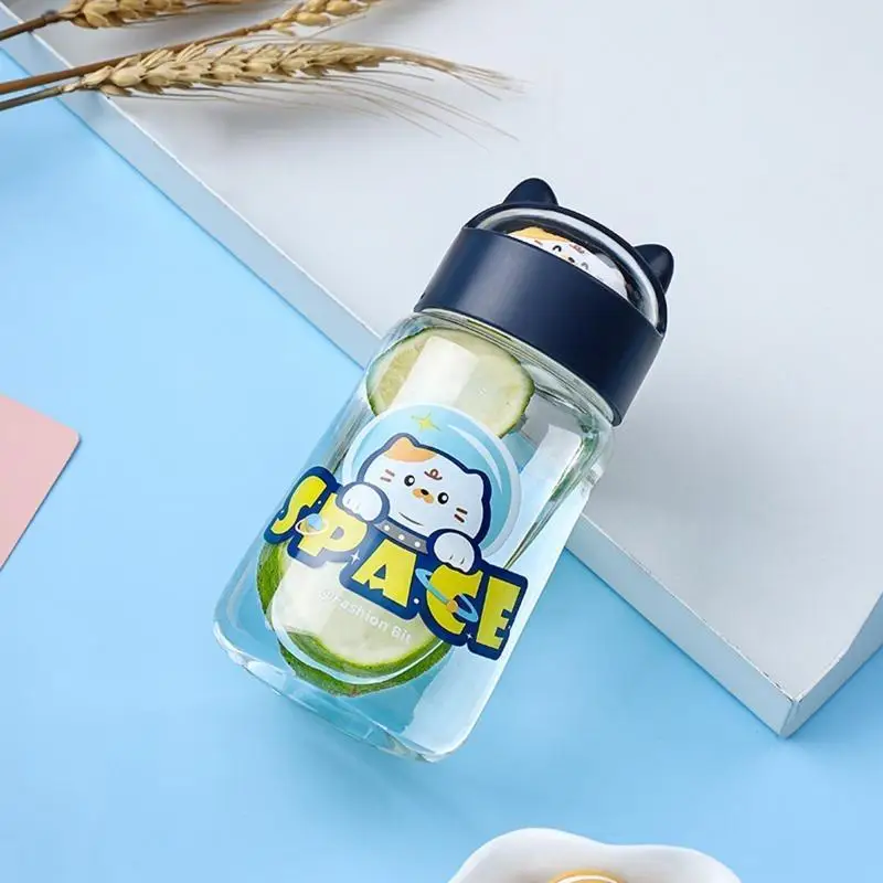 

G6KF 330ml for Cat Ear Sports Water Bottle Plastic Portable Water Cup Dinkware Tarvel Outdoor Camping Juice Milk Cup