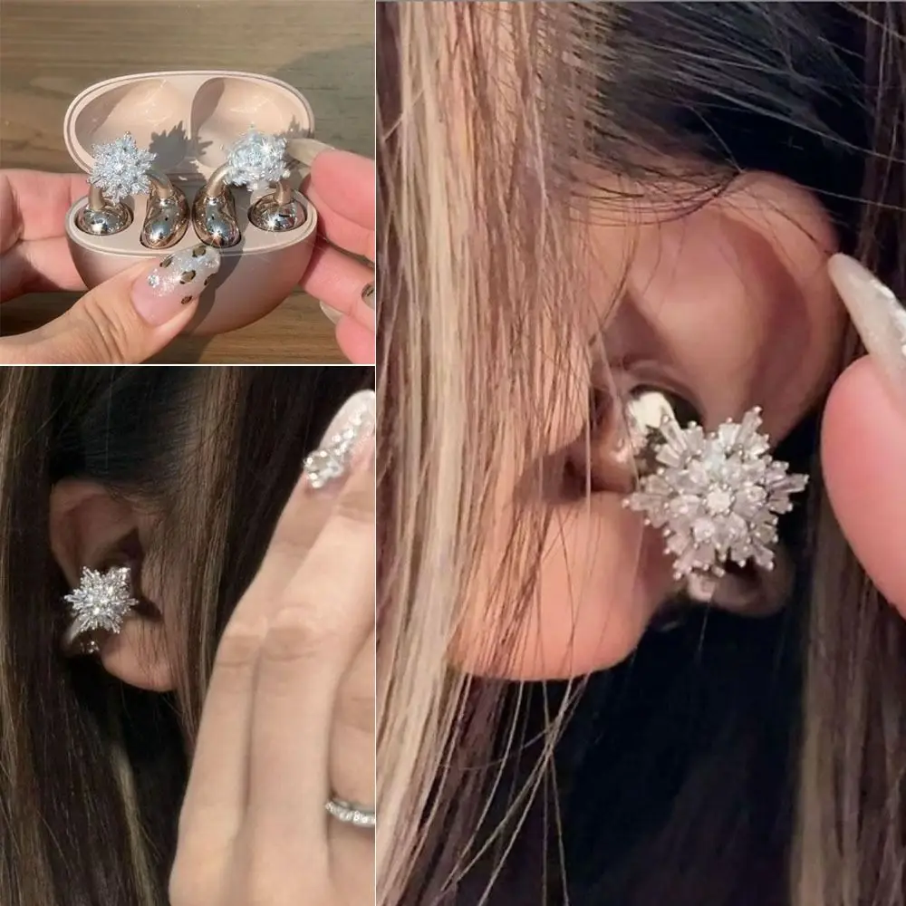 New Rotatable Headphone Diameter Buckle DIY Zircon Headphone Decoration Clip Decorative Removeable Earbud Accessories