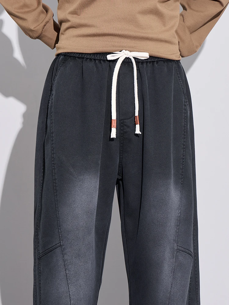 Herbst männer Gerade Casual Hosen Lose Bequeme Mode Koreanische Kordelzug Jogginghose Breite bein Vintage Gespleißt ​ ​ Hose