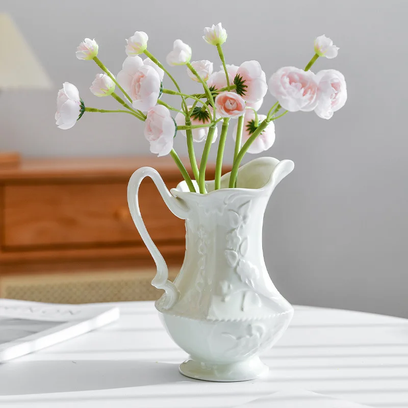 HYS Modern Vase Ceramic High Value Light Luxury Dried Flower Arrangement Water-raised Bouquet Home Ornament