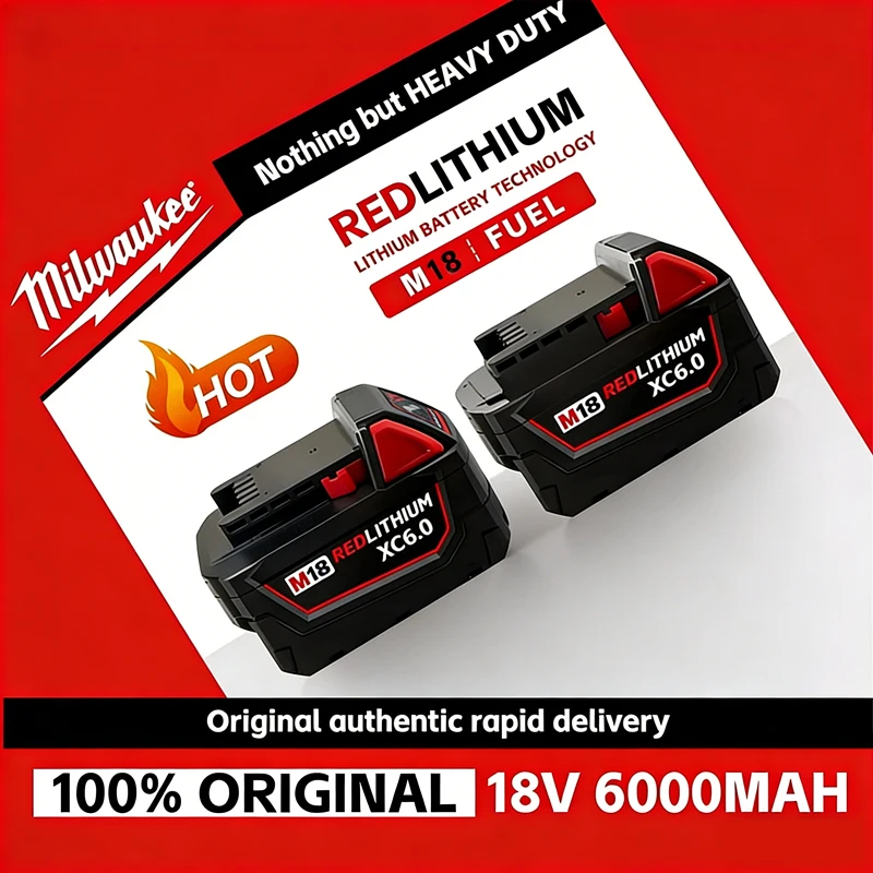 

Аккумулятор Milwaukee M18 6.0Ач 5.0Ач, 18В, литий-ионный, замена для 48-11-1860 2604-22, для электроинструментов M18