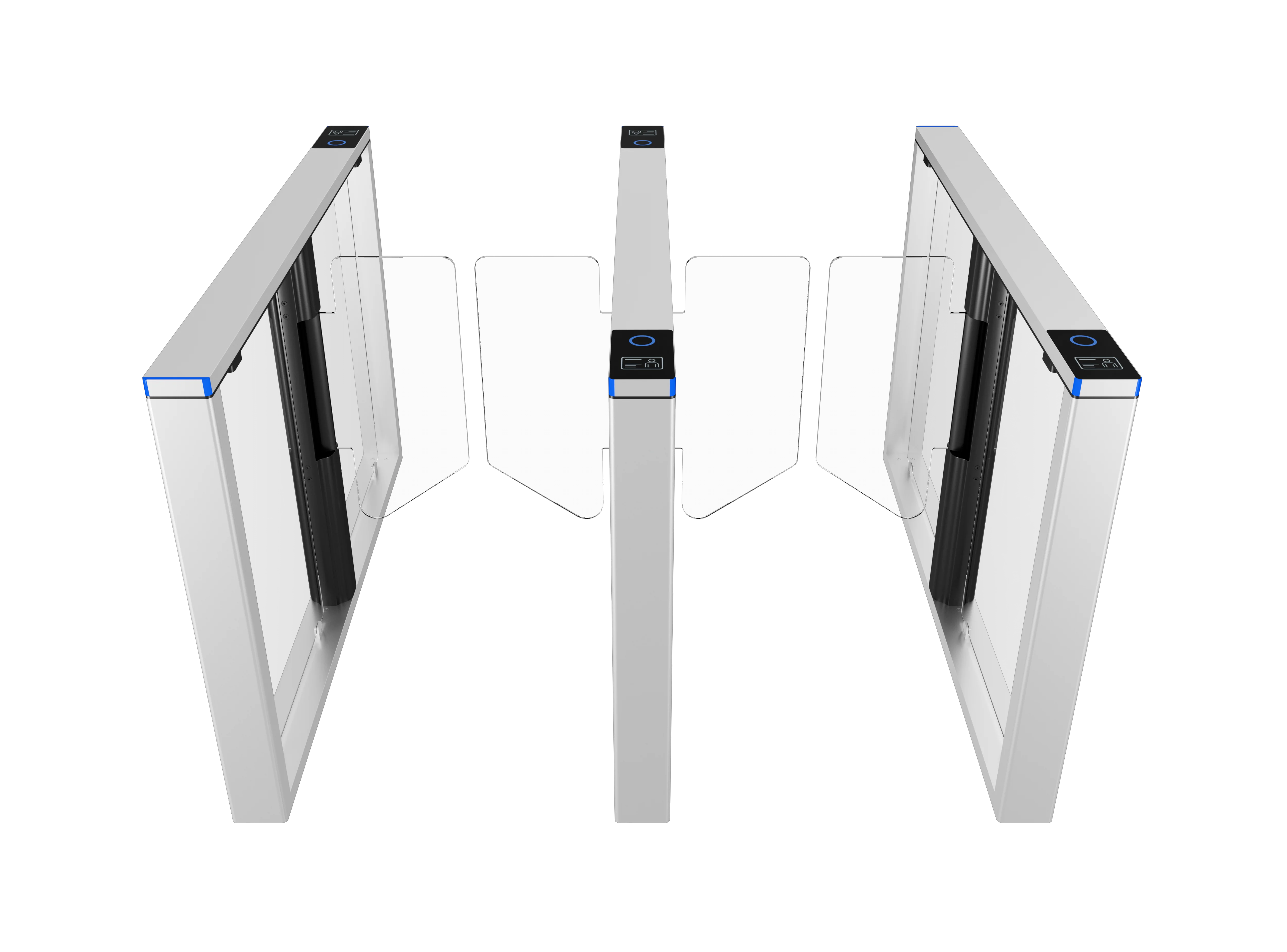 Factory Price Aluminum Alloy Waterproof Security Swing Turnstile Speed Gate with Three different passing Ambience Light