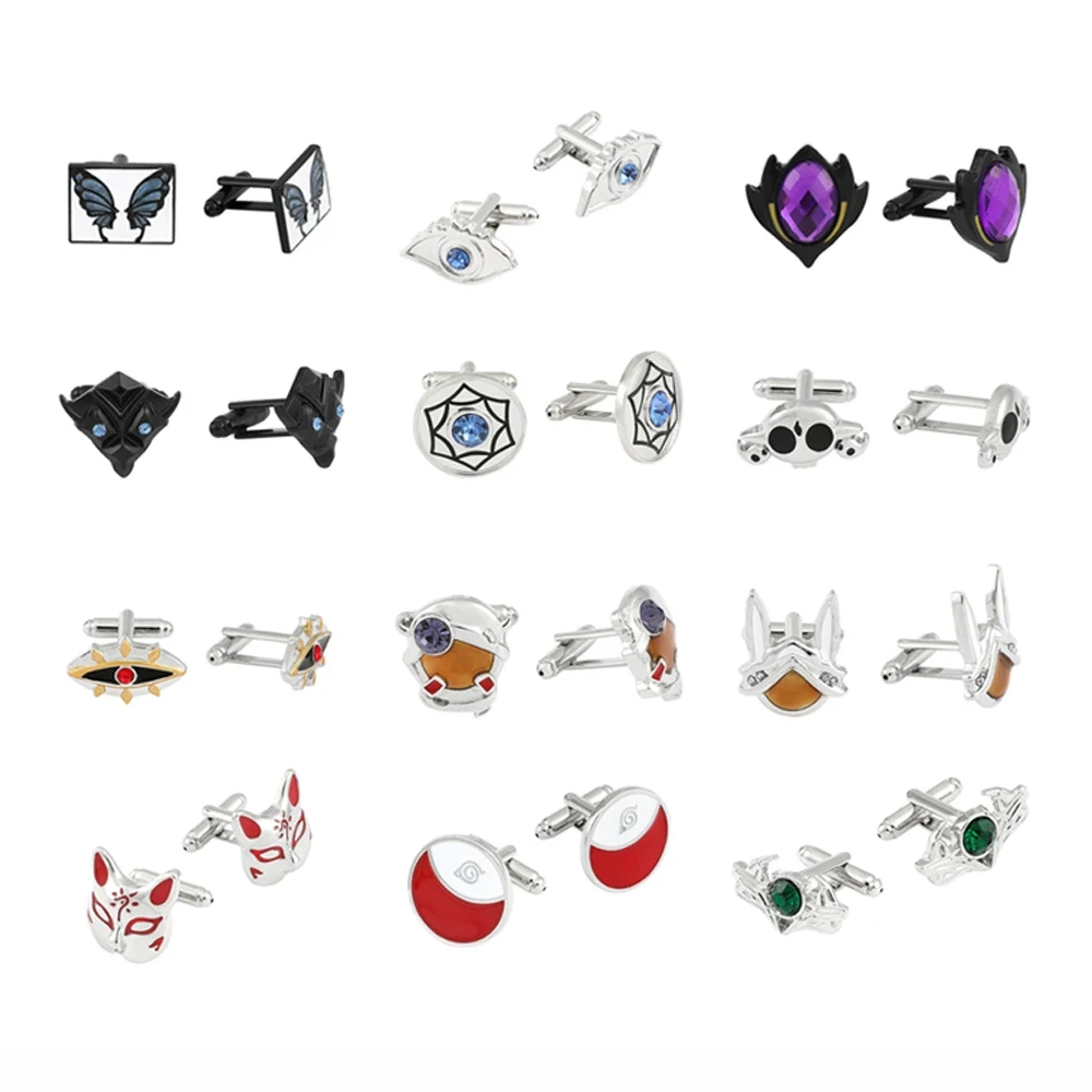 Pack Novelty Customized Cufflinks For Mens Fashion Jewelry Tie Clip Anime Game Men Gift Cufflinks Wedding Guests Gifts Cuffs