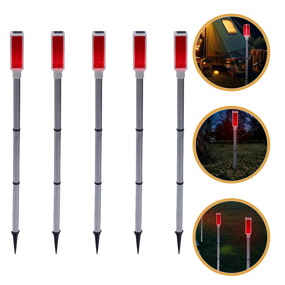 5 قطعة ضوء الحذر الشمسي الفولاذ المقاوم للصدأ الشمسية ستروب مصباح ليلة تحذير ضوء في الهواء الطلق مصباح السلامة على الطرق أضواء على جانب الطريق #3