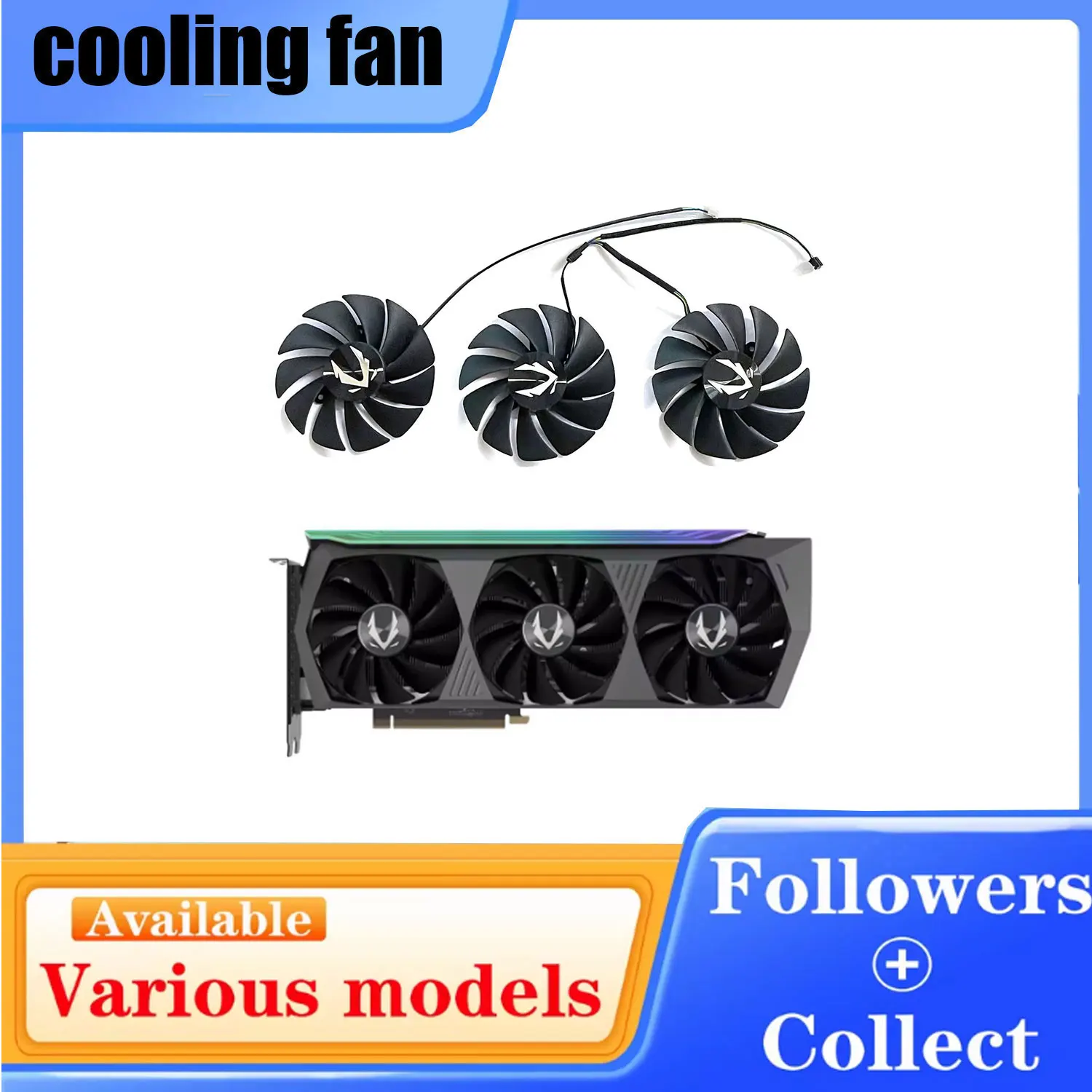 7MM 4PIN GA92S2U CF9015H12S RTX 3080 3090 GPU fan for Zotac GeForce RTX 3070 Ti 3080 3090 Trinity OC graphics card